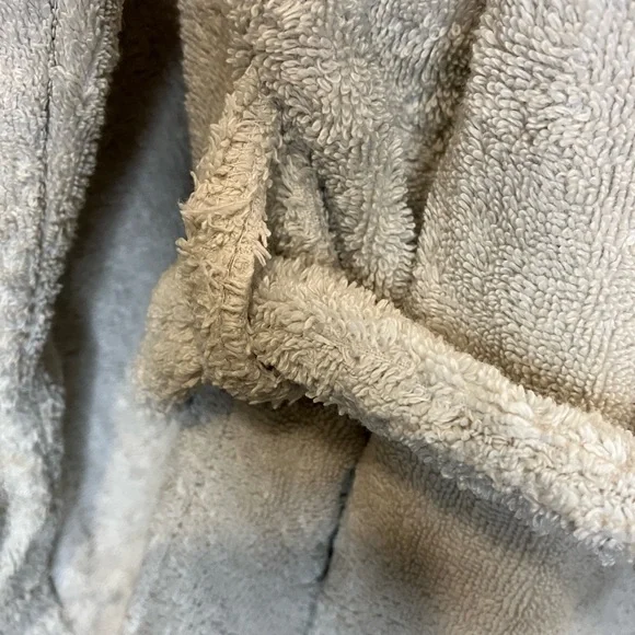 Para hute Off White Light Grey Cotton Robe Size Medium - Picture 6 of 7